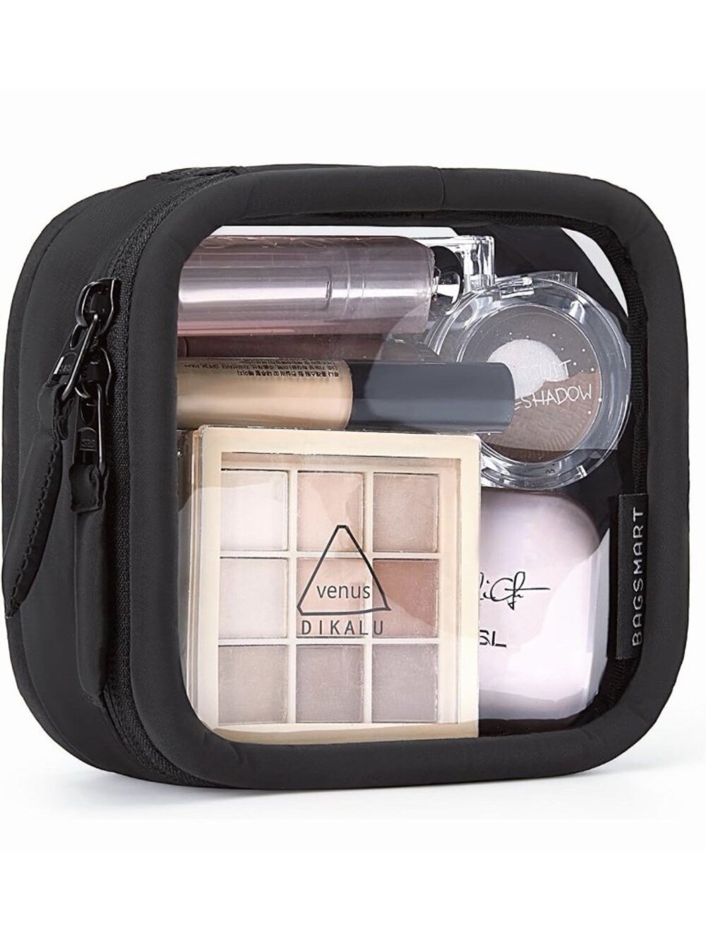 BAGSMART Mini Clear Makeup Bag for Women Portable Travel Toiletry Bag Small